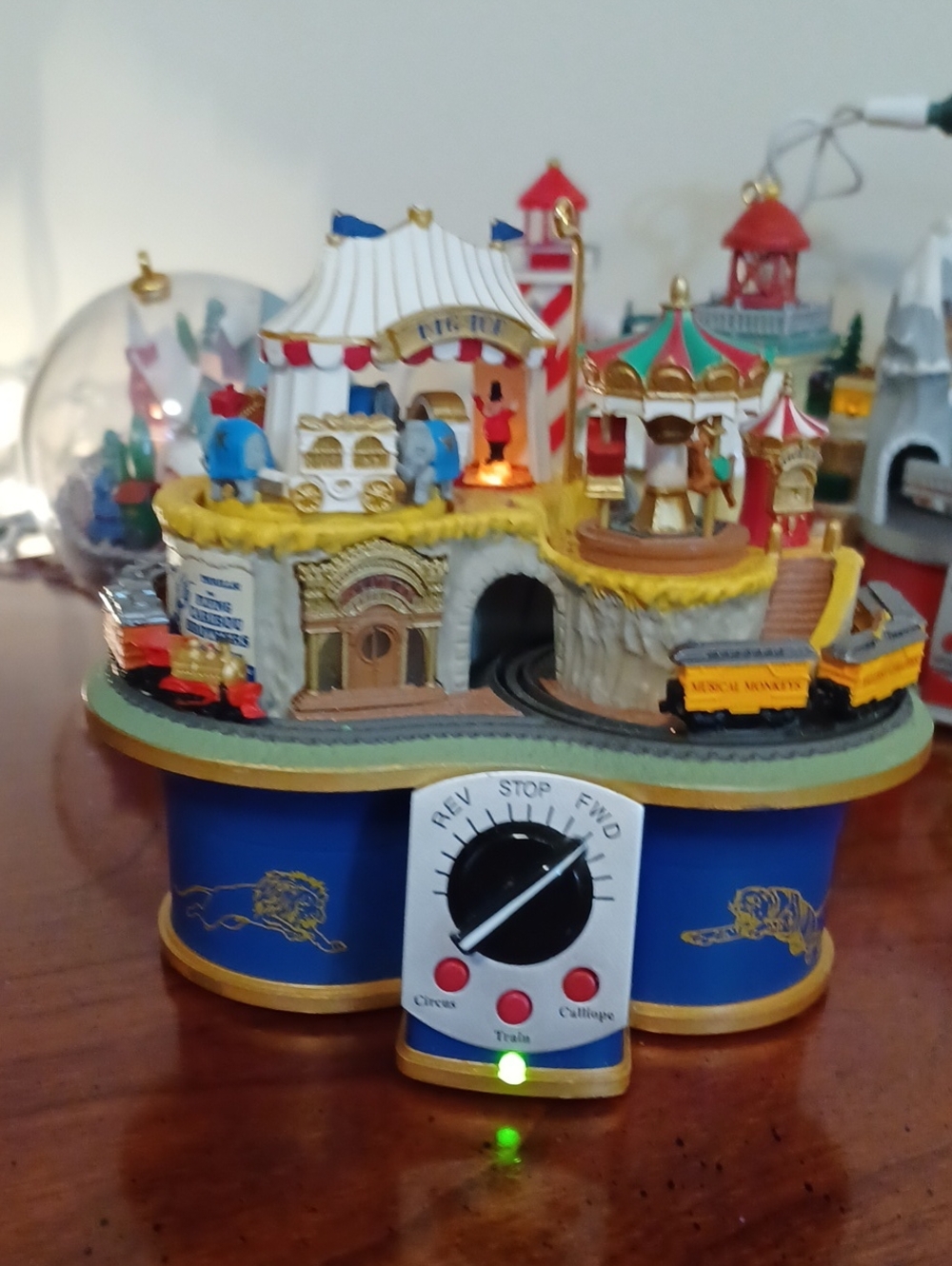 Hallmark Blue and Gold Circus Musical Train Display Ornament